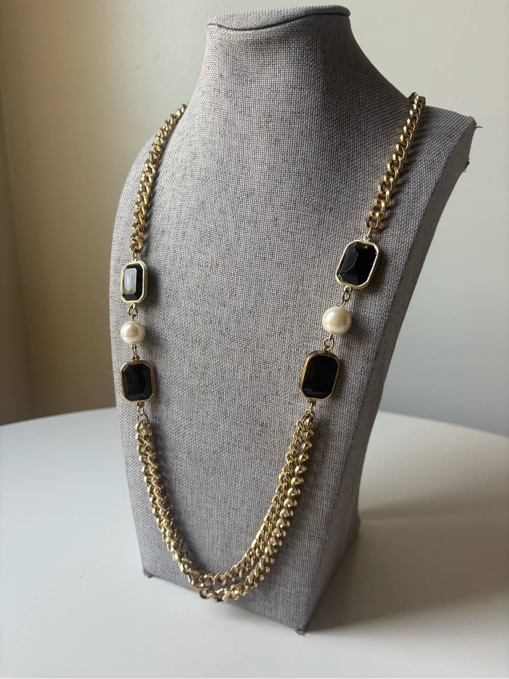 Vintage Goldtone Statement Necklace Long
